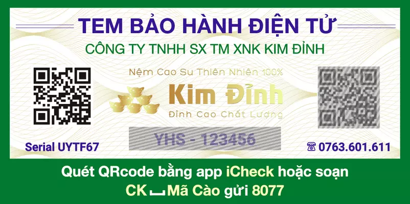 tem bảo hành điện tử, tem chống giả điện tử kim đỉnh